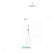Электронная душевая система скрытого монтажа Tres Shower Technology с термостатом белый матовый/белый 09286564BM