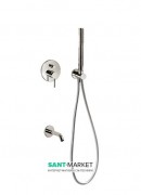 Змішувач для ванни Tres Study colors вбудований з ручним душем сталь 26218003AC