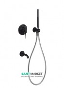 Змішувач для ванни Tres Study colors вбудований з ручним душем чорний 26218003TNE