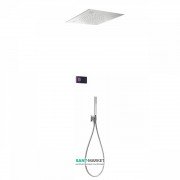 Электронная душевая система скрытого монтажа Tres Shower Technology хромотерапия с термостатом хром/черный 09288562
