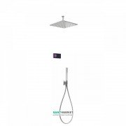 Электронная душевая система скрытого монтажа Tres Shower Technology с термостатом хром/черный 09288564