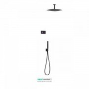 Электронная душевая система скрытого монтажа Tres Shower Technology с термостатом черный матовый/черный 09288564NM