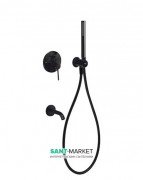 Смеситель для ванны Tres Study colors встроенный с ручным душем черный матовый 26218003NM