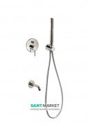 Смеситель для ванны Tres Study colors встроенный с ручным душем сталь 26218003AC