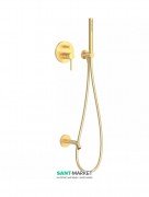 Змішувач для ванни Tres Study colors вбудований з ручним душем матове золото 26218003OM
