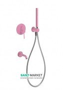 Змішувач для ванни Tres Study colors вбудований з ручним душем фуксія 26218003TFU