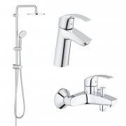 Набір змішувачів для ванни Grohe Eurosmart з душовим гарнітуром хром 123246R