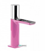 Змішувач для раковини Tres Loft colors одноважільний з відкритим каскадним виливом фуксія/хром 20011002FU