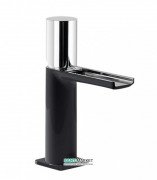 Смеситель для раковины Tres Loft colors однорычажный с открытым каскадным изливом черный/хром 20011002NE