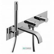 Змішувач для ванної Bonomi Arco двухвентильний з ручним душем настінний хром 112330