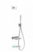 Электронная душевая система скрытого монтажа Tres Shower Technology с термостатом и каскадным изливом хром/белый 09286553