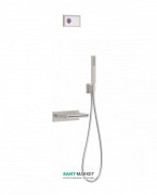 Электронная душевая система скрытого монтажа Tres Shower Technology с термостатом и каскадным изливом сталь/белый 09286553AC