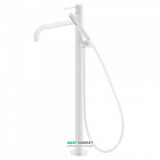 Змішувач для ванни Tres Study colors підлоговий з ручним душем білий матовий 26247001BM