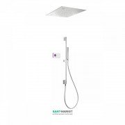 Електронна душова система прихованого монтажу Tres Shower Technology хромотерапія з термостатом хром/білий 09286585