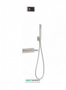 Электронная душевая система скрытого монтажа Tres Shower Technology с термостатом и каскадным изливом сталь/черный 09288553AC