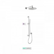Электронная душевая система скрытого монтажа Tres Shower Technology с термостатом и штангой хром/белый 09286568