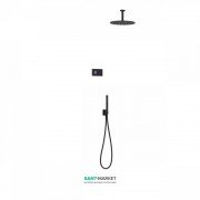 Электронная душевая система скрытого монтажа Tres Shower Technology с термостатом черный матовый/черный 09288567NM