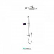 Электронная душевая система скрытого монтажа Tres Shower Technology с термостатом и штангой хром/черный 09288568