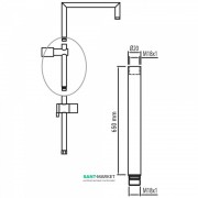 Удлинитель для душевой штанги Tres 65 см хром 13446302