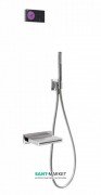 Электронная душевая система скрытого монтажа Tres Shower Technology с термостатом и каскадным изливом хром/черный 09288556
