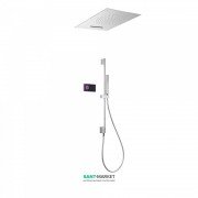 Электронная душевая система скрытого монтажа Tres Shower Technology с термостатом и штангой хром/черный 09288303