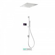 Электронная душевая система скрытого монтажа Tres Shower Technology с термостатом и штангой хром/черный 09288305