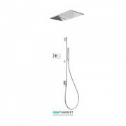 Електронна душова система прихованого монтажу Tres Shower Technology з термостатом і штангою хром/білий 09286307