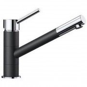Смеситель для кухни Blanco Kano однорычажный с выдвижным изливом хром/черный 526175