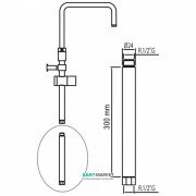 Удлинитель для душевой штанги Tres 30 см хром 918119503