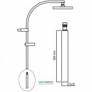 Удлинитель для душевой штанги Tres 50 см хром 10691405