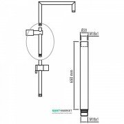 Удлинитель для душевой штанги Tres 65 см хром 13446302