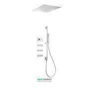 Електронна lушова система прихованого монтажу Tres Shower Technology з термостатом і бічними форсунками хром/білий 09286311