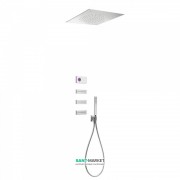 Електронна душова система прихованого монтажу Tres Shower Technology з термостатом і бічними форсунками хром/білий 09286312