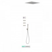 Электронная душевая система скрытого монтажа Tres Shower Technology с термостатом и боковыми форсунками сталь/белый 09286312AC