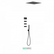 Електронна душова система прихованого монтажу Tres Shower Technology з термостатом і бічними форсунками чорний матовий/чорний 09288312NM