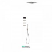 Электронная душевая система скрытого монтажа Tres Shower Technology с термостатом и боковыми форсунками сталь/черный 09288313AC