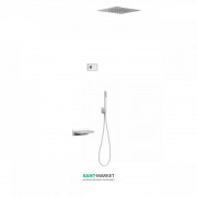 Электронная душевая система скрытого монтажа Tres Shower Technology с термостатом и каскадным изливом белый матовый/белый 09286315BM