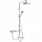 Душевая стойка Tres Eco-Term термостатическая c верхним и ручным душем хром 190387