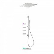 Електронна душова система прихованого монтажу Tres Shower Technology з термостатом і бічними форсунками хром/білий 09286309