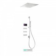 Электронная душевая система скрытого монтажа Tres Shower Technology с термостатом и боковыми форсунками хром/черный 09288309