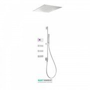 Електронна lушова система прихованого монтажу Tres Shower Technology з термостатом і бічними форсунками хром/білий 09286311