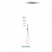 Електронна душова система прихованого монтажу Tres Shower Technology з термостатом і бічними форсунками сталь/білий 09286312AC