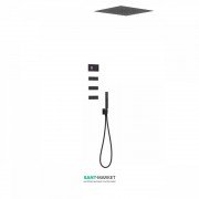 Электронная душевая система скрытого монтажа Tres Shower Technology с термостатом и боковыми форсунками черный матовый/черный 09288312NM