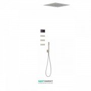 Електронна душова система прихованого монтажу Tres Shower Technology з термостатом і бічними форсунками сталь/чорний 09288312AC