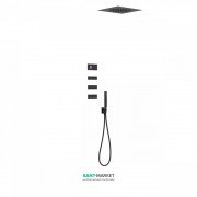 Електронна душова система прихованого монтажу Tres Shower Technology з термостатом і бічними форсунками чорний матовий/чорний 09288313NM