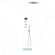Електронна душова система прихованого монтажу Tres Shower Technology з термостатом і бічними форсунками сталь/чорний 09288313AC