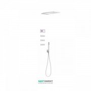 Электронная душевая система скрытого монтажа Tres Shower Technology с термостатом и боковыми форсунками белый матовый/белый 09286314BM