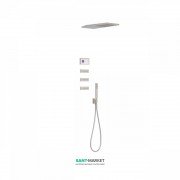 Електронна душова система прихованого монтажу Tres Shower Technology з термостатом і бічними форсунками сталь/білий 09286314AC