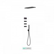 Електронна душова система прихованого монтажу Tres Shower Technology з термостатом і бічними форсунками чорний матовий/чорний 09288314NM