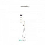 Електронна душова система прихованого монтажу Tres Shower Technology з термостатом і бічними форсунками сталь/чорний 09288314AC